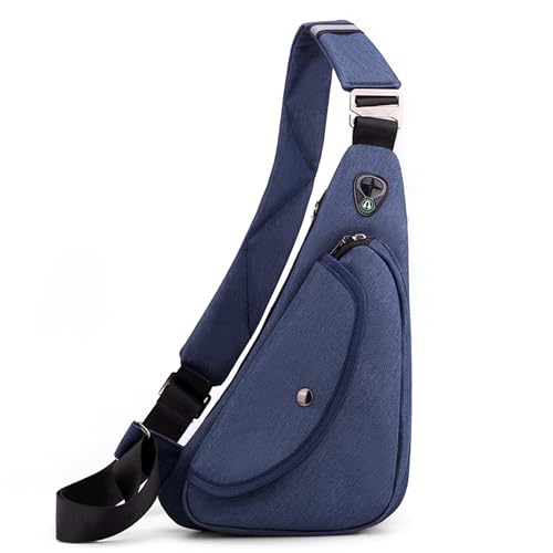 VARLIVOO Herren Sling Bag Brusttasche für Herren Schultertasche Hiking Fitness Radfahren Chest Bag Sporttasche Umhängetaschen Wasserdicht Polyester Blau A von VARLIVOO