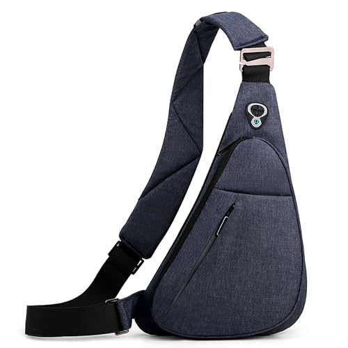 VARLIVOO Herren Sling Bag Brusttasche für Herren Schultertasche Hiking Fitness Radfahren Chest Bag Sporttasche Umhängetaschen Wasserdicht Polyester Blau C von VARLIVOO