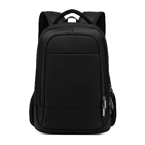 VARLIVOO Laptop Rucksack Herren 15.6 Zoll Schulrucksack mit USB-Ladeanschluss Geschäfts Rucksack Laptoptasche Tagesrucksack Daypack für Arbeit Reisen College Wasserdicht Polyester Backpack Schwarz von VARLIVOO