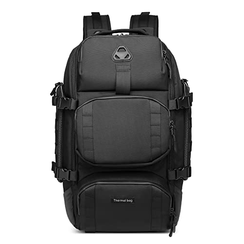 VARLIVOO Laptop Rucksack Herren 17.3 Zoll Große Arbeit Rucksack mit USB Ladeanschluss und Schloss Anti Diebstahl Schulrucksack Business Reisen Backpack mit Regenhülle Isolierfach Schwarz von VARLIVOO