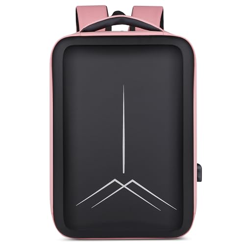 VARLIVOO Laptop Rucksack Herren Wasserdichter Business Rucksack 15 Zoll mit USB-Anschluss Diebstahlsicherer Rucksack für Arbeit Reise Polyester Rosa von VARLIVOO