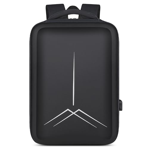 VARLIVOO Laptop Rucksack Herren Wasserdichter Business Rucksack 15 Zoll mit USB-Anschluss Diebstahlsicherer Rucksack für Arbeit Reise Polyester Schwarz von VARLIVOO