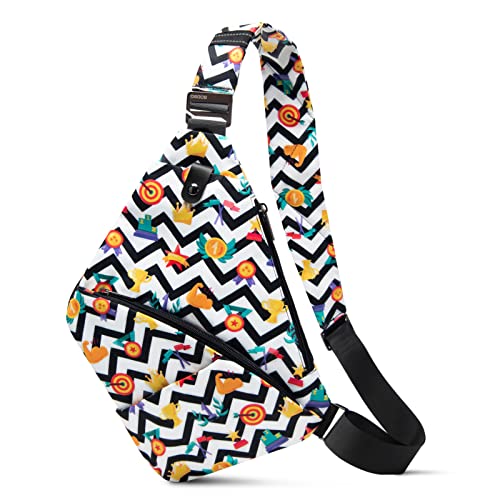 VARLIVOO Mode Damen Sling Bag Men Sling Bag Klein Crossbody Bag Frauen Schultertasche Umhängetaschen Sporttasche Hiking Reisen Sling Rucksack Wasserdicht Polyester Gelb von VARLIVOO