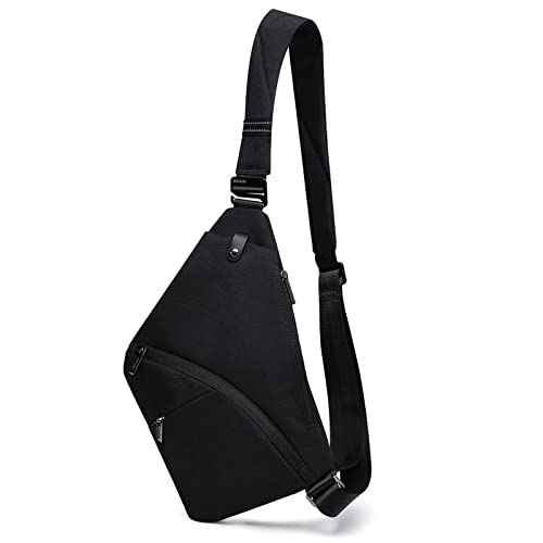 VARLIVOO Mode Damen Sling Bag Men Sling Bag Klein Crossbody Bag Frauen Schultertasche Umhängetaschen Sporttasche Hiking Reisen Sling Rucksack Wasserdicht Polyester Schwarz von VARLIVOO