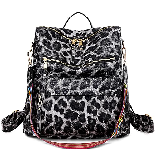 VARLIVOO Mode Frauen Rucksack Damen Schultertasche Damen Umhängetasche Frauen Handtasche Mehrzweck-Design Reisen Taschen PU Leder Leopardengrau VARLIVOO Mode Frauen Rucksack Damen Schultertasche Damen Umhängetasche Frauen Handtasche Mehrzweck-Design Reisen Taschen PU Leder Leopardengrau von VARLIVOO