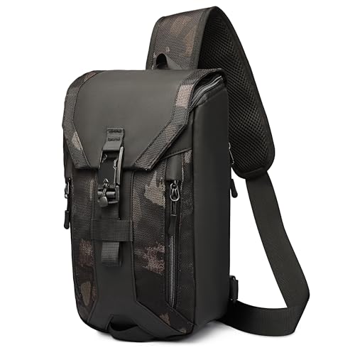 VARLIVOO Mode Herren Sling Bag mit USB Port Crossbody Bag Anti Diebstahl Schultertasche Hiking Wasserdicht Polyester Umhängetaschen Sling Rucksack Camo VARLIVOO Mode Herren Sling Bag mit USB Port Crossbody Bag Anti Diebstahl Schultertasche Hiking Wasserdicht Polyester Umhängetaschen Sling Rucksack Camo von VARLIVOO