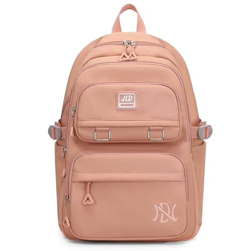 VARLIVOO Mode Rucksack für Studenten Kinder Schüler der Mittelstufe Gymnasiast Mädchen Teenager Schulrucksack 15.6 Zoll Laptop für Tagesrucksack Reisen Camping Wasserdicht Polyester Rosa von VARLIVOO