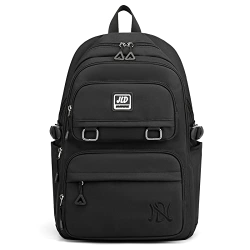 VARLIVOO Mode Rucksack für Studenten Kinder Schüler der Mittelstufe Gymnasiast Mädchen Teenager Schulrucksack 15.6 Zoll Laptop für Tagesrucksack Reisen Camping Wasserdicht Polyester Schwarz von VARLIVOO