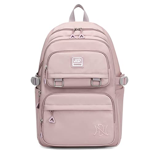 VARLIVOO Mode Rucksack für Studenten Kinder Schüler der Mittelstufe Gymnasiast Mädchen Teenager Schulrucksack 15.6 Zoll Laptop für Tagesrucksack Reisen Camping Wasserdicht Polyester Violett von VARLIVOO