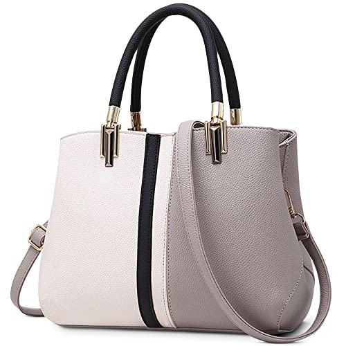 VARLIVOO Neu Elegant Damen Handtasche Schultertasche Frauen Umhängetasche Hobo Taschen Reisen Shopper Taschen Crossbody Bag PU Leder Grau A von VARLIVOO