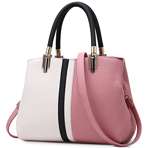 VARLIVOO Neu Elegant Damen Handtasche Schultertasche Frauen Umhängetasche Hobo Taschen Reisen Shopper Taschen Crossbody Bag PU Leder Rosa von VARLIVOO