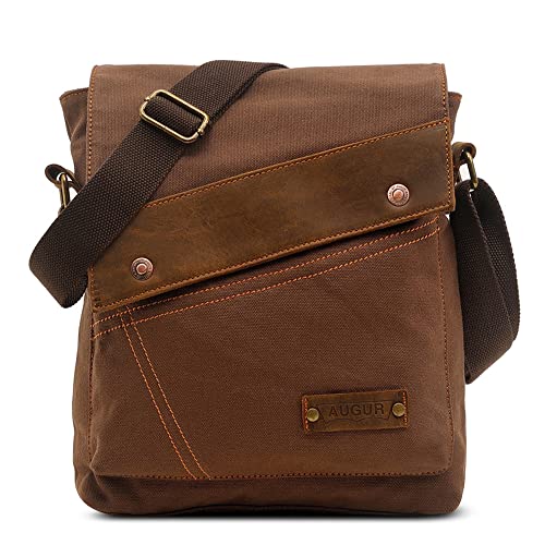 VARLIVOO Retro Herren Umhängetasche Schultertaschen Messenger Bags Arbeitstasche Kuriertasche Taschen Camping Schule Segeltuch Braun A VARLIVOO Retro Herren Umhängetasche Schultertaschen Messenger Bags Arbeitstasche Kuriertasche Taschen Camping Schule Segeltuch Braun A von VARLIVOO