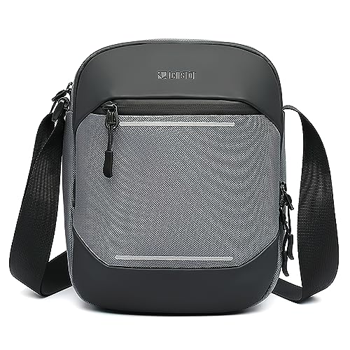 VARLIVOO Umhängetasche Herren Klein Schultertasche Herrentasche Zum Umhängen Mini Messenger Bag Männer Tasche für Reise Arbeite Sport Wasserdichte Polyester Shoulder Crossbody Bag Grau von VARLIVOO