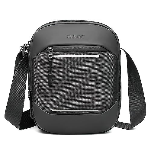 VARLIVOO Umhängetasche Herren Klein Schultertasche Herrentasche Zum Umhängen Mini Messenger Bag Männer Tasche für Reise Arbeite Sport Wasserdichte Polyester Shoulder Crossbody Bag Schwarz von VARLIVOO