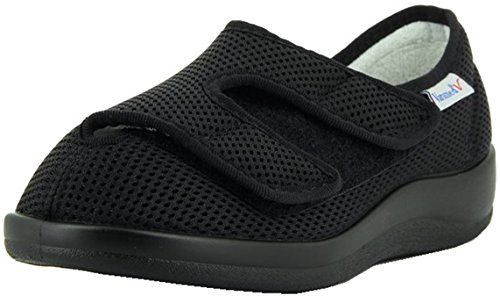 VAROMED Florett Slipper 61221 Kreta für Damen Therapieschuh, Hausschuhe, Verbandsschuhe, schwarz, 3.5 von VAROMED