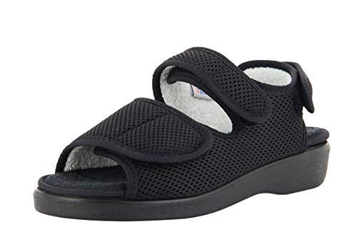 VAROMED Genf Gesundheitssandalen Schwarz I Gr. 43 I Orthopädische Schuhe Damen & Herren I Schuhe für geschwollene Füße I Sandalen mit Wechselfußbett I Made in Germany von VAROMED