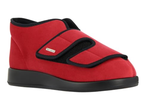 VAROMED Genua Colour Verbandschuh Klett – Weite L – weich & nahtfrei – für geschwollene oder verbundene Füße – waschbar bei 30 °C (Burgund, EU Schuhgrößensystem, Erwachsene, Numerisch, Breit, 39) von VAROMED