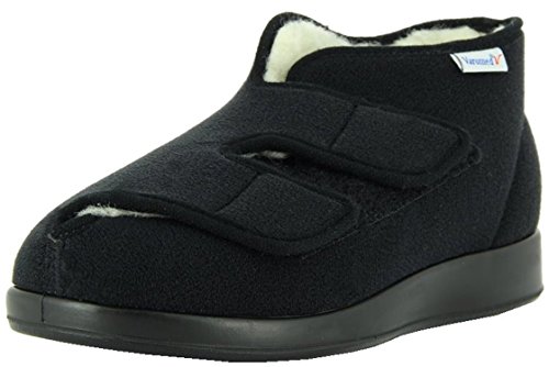 VAROMED Genua Winter Gesundheitsschuhe Damen & Herren Schwarz I Gr. 39 I Warm gefütterte orthopädische Schuhe für geschwollene Füße I Wechselfußbett I Made in Germany von VAROMED
