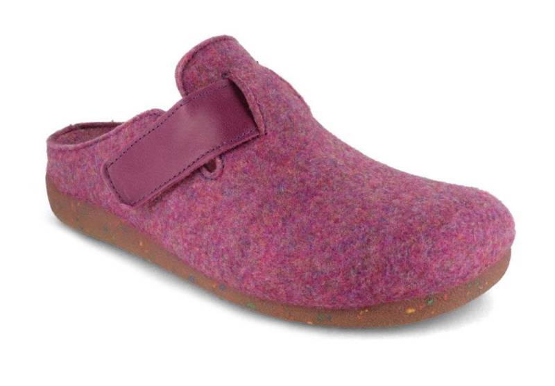 VAROMED Judith Damen Pantoffeln, fuchsia, klettverschluss, warm Hausschuh recycelt von VAROMED