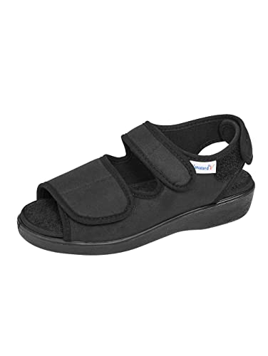 VAROMED Lugano Gesundheitssandalen Schwarz I Gr. 46 Orthopädische Schuhe Damen & Herren I Schuhe für geschwollene Füße I Sandalen mit Wechselfußbett I Made in Germany von VAROMED