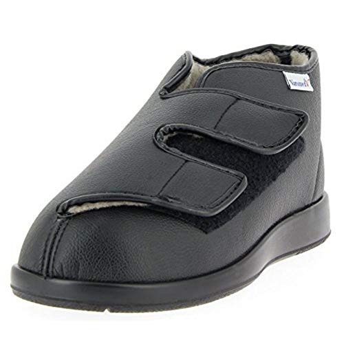 VAROMED London Winter Gesundheitsschuhe Damen & Herren Schwarz I Gr. 44 I Mit Schurwolle warm gefütterte orthopädische Schuhe für geschwollene Füße I Made in Germany von VAROMED
