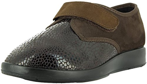 VAROMED Zürich Unisex Slipper 60811-52 Damen & Herren Halbschuhe, Slipper mit Klettverschluss, Rehaschuhe, Therapieschuhe Mocca, EU 39 von VAROMED