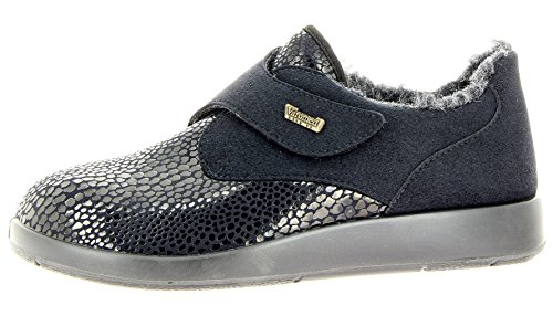 Varomed Damen & Herren Stretchschuhe 60817-60 Unisex Klettslipper, Hausschuhe, Slipper mit Klettverschluss schwarz, EU 40 von VAROMED