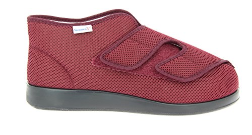 VAROMED Genua-F 60920-03F Unisex-Erwachsene Damen Herren Hausschuhe, Therapieschuhe, Verbandschuhe mit extra Weichschaumfussbett bordo, EU 43 von VAROMED