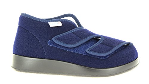 Varomed Genua-F 60920-25F Unisex-Erwachsene Damen Herren Hausschuhe, Therapieschuhe, Verbandschuhe mit extra Weichschaumfussbett marine, EU 37 von VAROMED