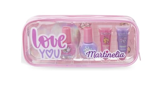 VARZI AQUARIUS MARTINELIA SUPER GIRL NAIL POLISH & LIP GLOSS BAG - Nagellack Set & Lip Gloss für Mädchen mit Kosmetiktasche, ideal als Geschenkset von VARZI