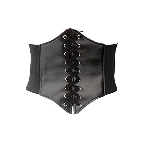 Sexy Damen-Korsett mit Schnürung, Waspie-Korsett, Oberteil, Unterbrustkorsett, Taillenband, elastisches Band, breiter Gürtel, Kleid, Schwarz von VASANA