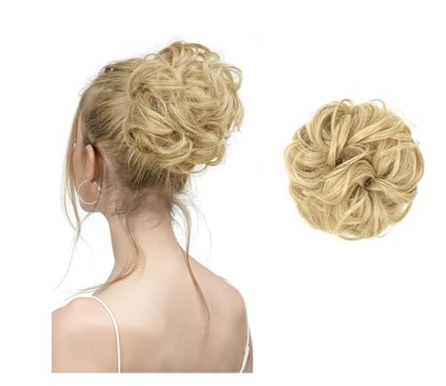 Unordentliches Brötchen-Haar-Stück Großes Gewogenes Lockiges Haar Bun Scrunchie Elastisches Haarband Updo-Haarteil Pferdes Chwanz Verlängerungen Styling-Zubehör für Frauen von VASANA