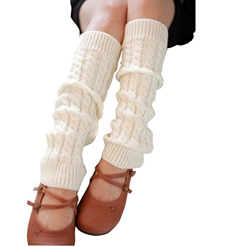 VASANA 1 Paar Damen Stricksocken Winter Thermo Warm Beinstulpen Häkeln Strick Lange Socken Stiefel Manschetten Topper Kniebandage Kniewärmer Kleidung Zubehör von VASANA