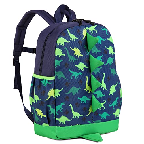 VASCHY Rucksack für Kinder, Schulranzen, Jungen, Grundschule, Rucksack, Mädchen, 3D, Dinosaurier, wasserfest, Vorschule, mit Brustgurt, Schulrucksack, Baby, für 2 – 5 Jahre, grün, Tagesrucksack von VASCHY