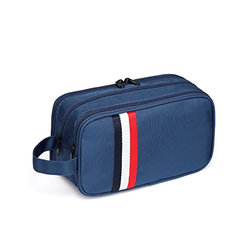 Kulturbeutel Herren Damen, VASCHY Wasserabweisend Unisex Reise Organizer kit Waschtasche Kosmetiktasche für Make-up, Rasieren mit Separaten Fächern Kulturtaschen Blau von VASCHY