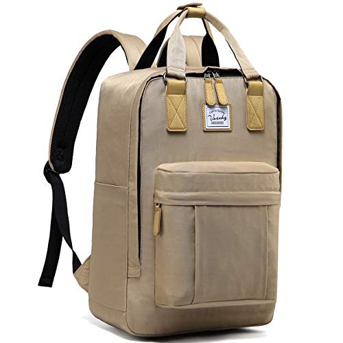 VASCHY Laptop-Rucksack, 15,6 Zoll, Schulrucksack für Teenager, Mädchen, wasserdichter Rucksack für Universität, Reisen, Arbeit, Geschenke, kaki, one size, Vintage von VASCHY