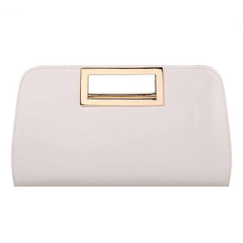 VASCHY Clutch Damen, Mode Schultertasche ELegant Handtasche Umhängetasche Vegan Leder Wristlet Clutch Crossbody für Hochzeit Freizeit Party Beige von VASCHY