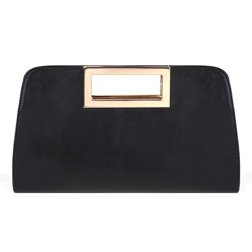 VASCHY Clutch Damen, Mode Schultertasche ELegant Handtasche Umhängetasche Vegan Leder Wristlet Clutch Crossbody für Hochzeit Freizeit Party Schwarz von VASCHY