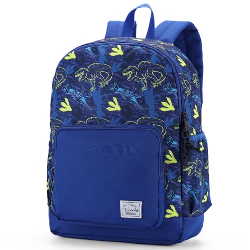 VASCHY Kinderrucksack, Niedlich Rucksack Wasserabweisend Vorschule Kinder Kindergarten Kleinkind Schul Rucksack Jungen mit Brustgurt Blau Dinosaurier von VASCHY