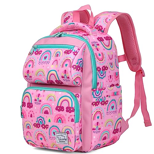 VASCHY Kinderrucksack, Niedlich Wasserabweisend 7L Vorschule Kinder Rucksack Kindergartenrucksack Schulrucksack Kleinkind Rucksack für Mädchen Jungen Schule Reisen Regenbogen Klein von VASCHY