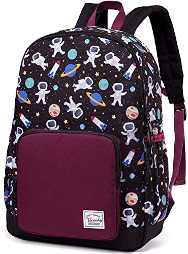 VASCHY Kinderrucksack Jungen, Niedlich Wasserabweisend Vorschule Kinder Rucksack Kindergarten Kleinkind Rucksack Mädchen mit Brustgurt Astronaut von VASCHY