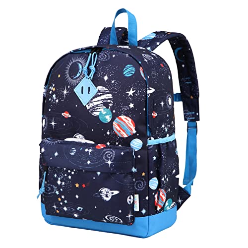 VASCHY Kinderrucksack Jungen, Niedlich Wasserabweisend Vorschule Kinder Rucksack Leicht Kindergarten Mädchen Kleinkind Rucksack mit Brustgurt Planet von VASCHY