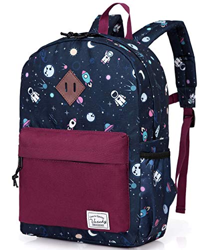 VASCHY Kinderrucksack Jungen, Niedlich Wasserdicht Vorschule Kinder Rucksack Kindergarten Kleinkind Schulranzen mit Brustgurt Klein Astronaut von VASCHY