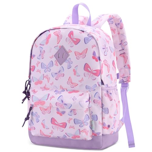 VASCHY Kinderrucksack Mädchen, Niedlich Wasserabweisend Vorschule Kinder Jungen Rucksack Leicht Kindergarten Kleinkind Rucksack mit Brustgurt Rosa Schmetterling von VASCHY