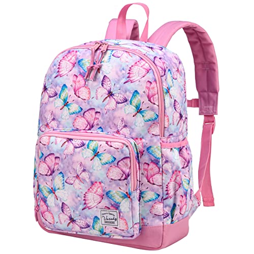 VASCHY Kinderrucksack Mädchen, Niedlich Wasserabweisend Vorschule Kinder Rucksack Kindergarten Kleinkind Schul Rucksack Jungen mit Brustgurt Schmetterling von VASCHY