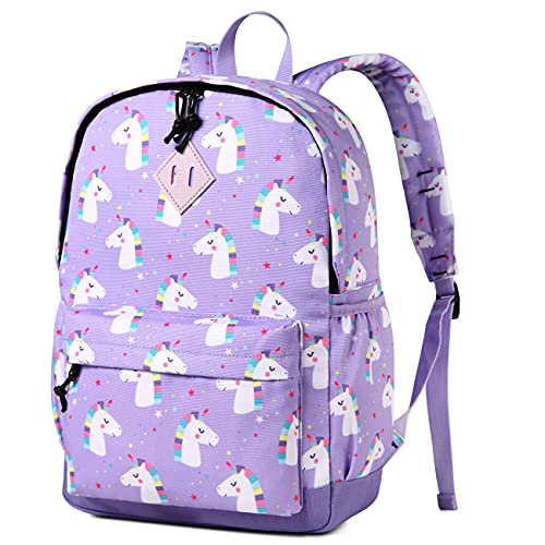 VASCHY Kinderrucksack Mädchen, Niedlich Wasserabweisend Vorschule Kinder Rucksack Leicht Kindergarten Jungen Kleinkind Rucksack mit Brustgurt Rosa Einhorn von VASCHY