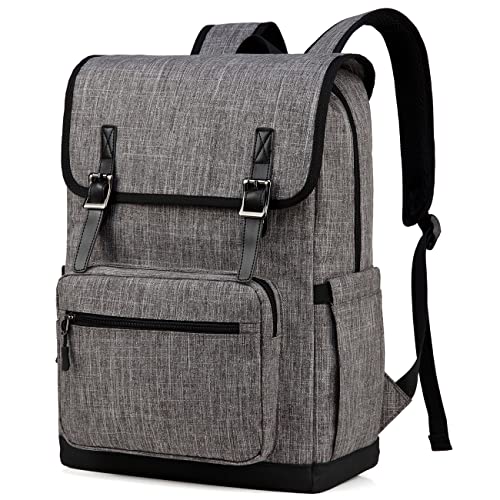 VASCHY Laptop Rucksack, Wasserdicht, Multifunktional, für Business, College, Schule, Büchertasche, Computer-Reiserucksack für Männer und Frauen, Passend für 15,6-Zoll-Laptops, Grau von VASCHY