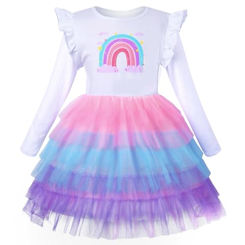 VASCHY Mädchen Kleider, 3-9Jahre Langärmeliges Mesh Prinzessin Kleid Niedlich Muster Baumwolle Alltagsleben für Kleinkinder Kinder Kleidung VASCHY Mädchen Kleider, 3-9Jahre Langärmeliges Mesh Prinzessin Kleid Niedlich Muster Baumwolle Alltagsleben für Kleinkinder Kinder Kleidung von VASCHY