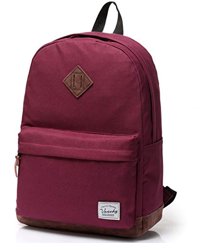 VASCHY Rucksack, Wasserabweisend 15.6 Zoll Daypack Schulrucksäcke Mädchen Jungen Teenager Herren Dame Rücksack Tagesrucksack für Reisen Arbeit Täglicher Rosa von VASCHY