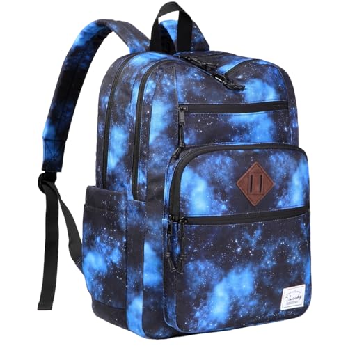 VASCHY Rucksack Dame, Wasserabweisend 15.6 Zoll Schulrucksack Schulranzen Hochschule Schultasche Casual Daypack Mädchen Jungen Teenager Reise Sternenhimmel von VASCHY